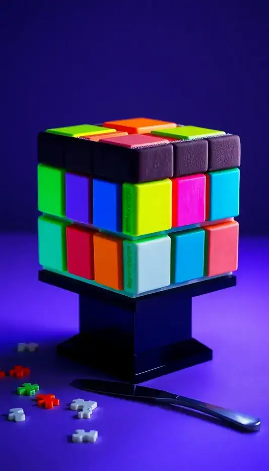 Geometric Patterned Fondant Cake