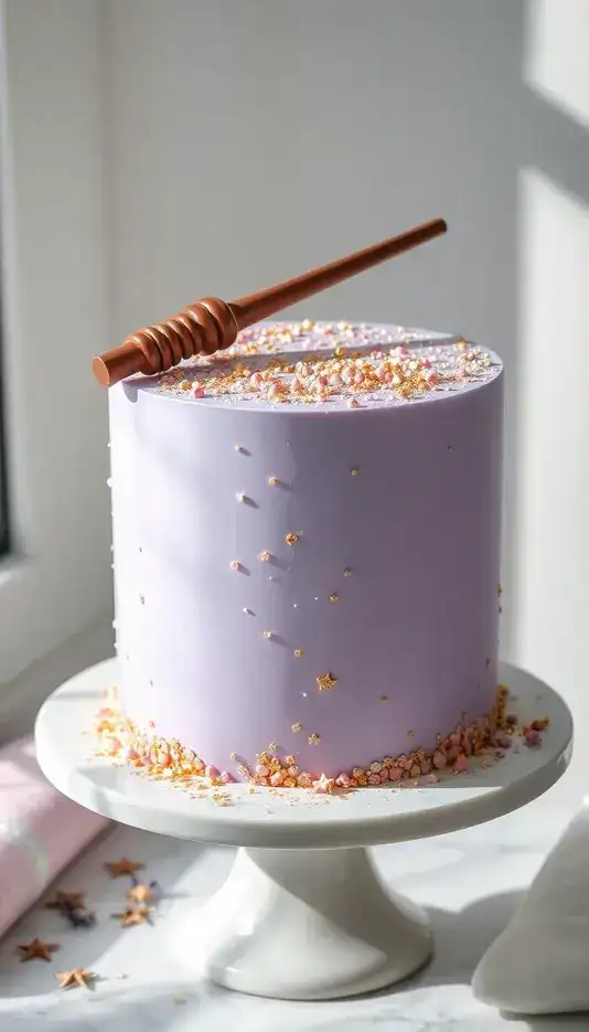 Golden Caramel Drip Cake