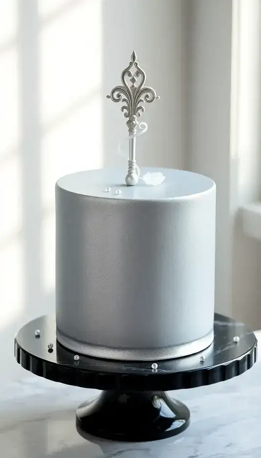 Marbleized Blue Textured Cake