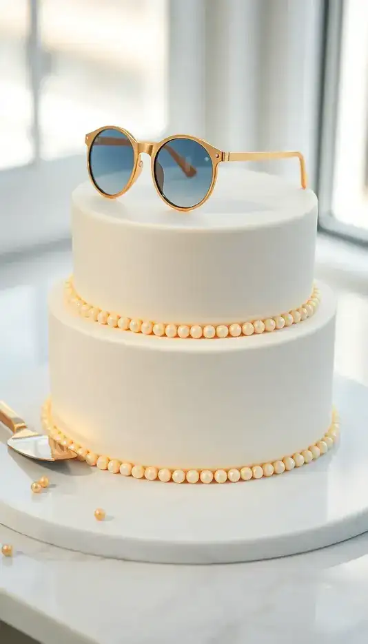 Watercolor Brushstroke Letter Cake