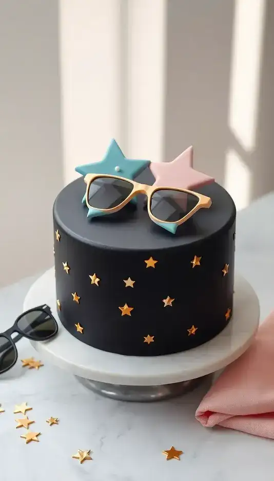Star Pattern Sunglasses Cake