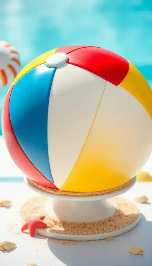 Classic Multicolor Beach Ball Cake