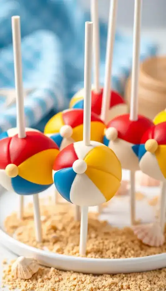 Mini Beach Ball Cake Pops