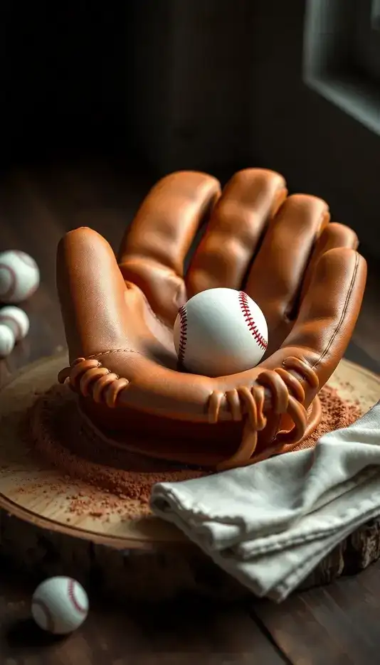 Classic Leather Baseball Glove Cake