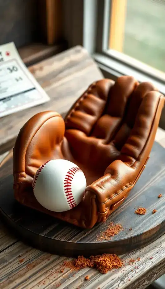 3D Baseball Glove Cake Design