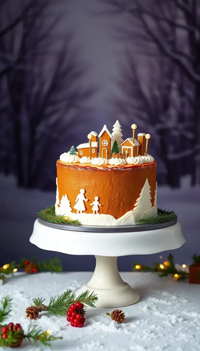 Winter Village Scene