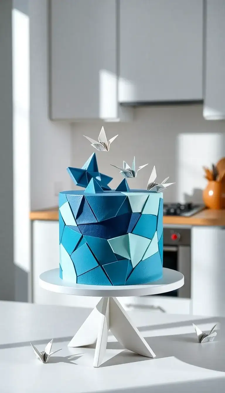 Blue Origami Waves