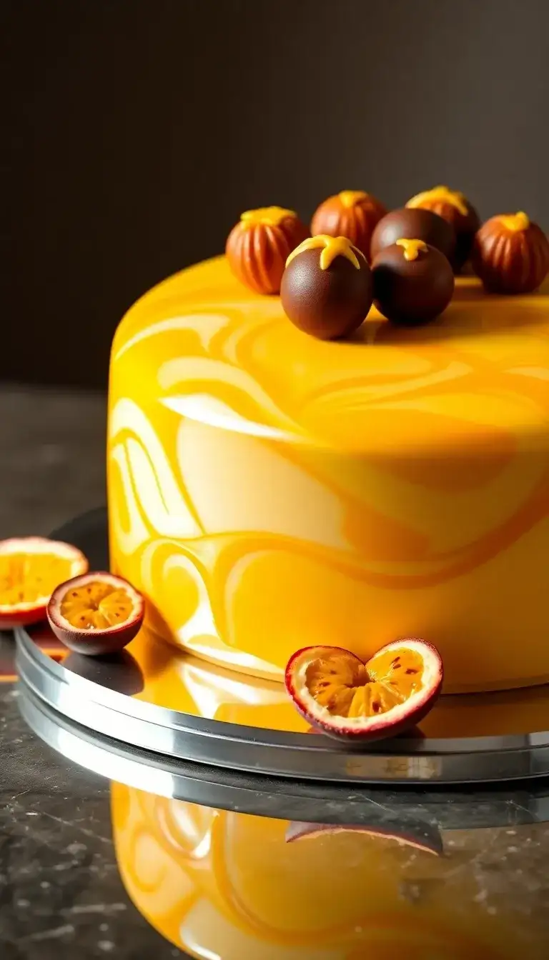 Passion Fruit Mirror Glaze